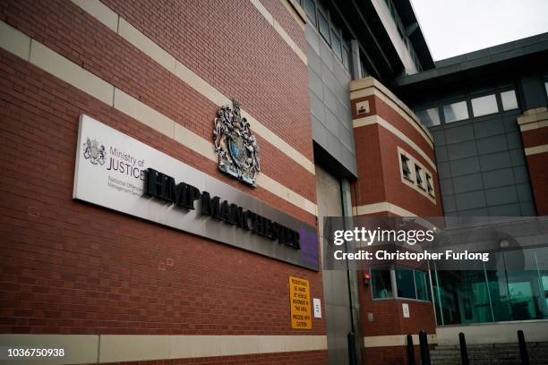 General view of Manchester Prison where prison officers are staging a 'walk-out' on September 14, 2018 in Manchester, England. The Prison Officers...