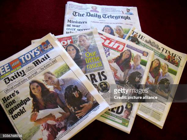British daily newspapers 'Daily Mirror', 'The Sun', 'The Daily Telegraph', 'Daily Mail' and 'The Times' published the first official photo of Prince...