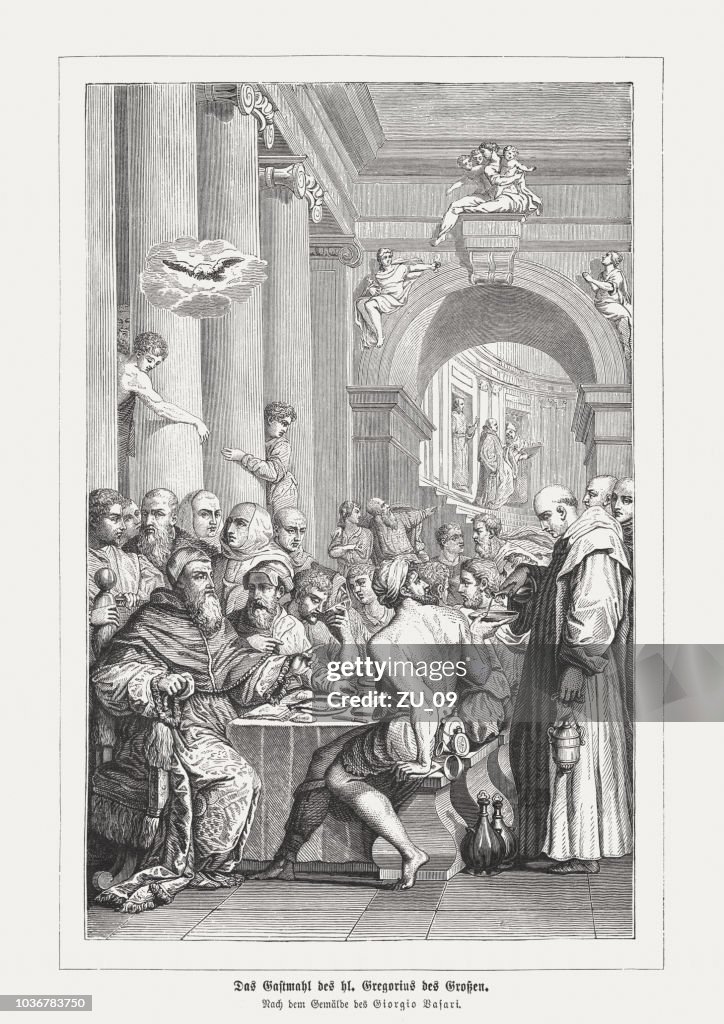 Dinner of St Gregory, painted (1539/40) by Vasari, Bologna, Italy