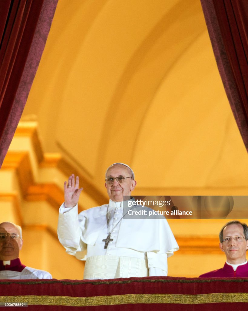 Cardinal Bergoglio The Newly Elected Pope Pope Francis I Greets Cardinal Bergoglio The Newly Elected Pope Pope Francis I Greets