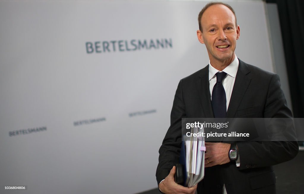 Thomas Rabe CEO of Bertelsmann, Thomas Rabe, arrives at a press briefing on... News ...