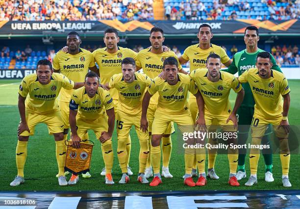 Villarreal team line up prior the UEFA Europa League Group G match between Villarreal CF and Rangers at Estadio de la Ceramica on September 20, 2018...