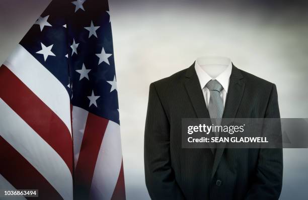 invisible man and american flag - présidentielle photos et images de collection