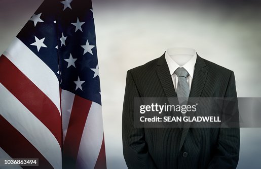 Invisible man and American flag