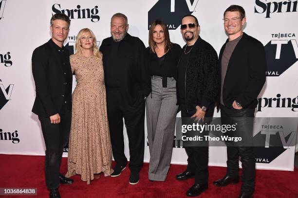 Peter Scanavino, Kelli Giddish, Dick Wolf, Mariska Hargitay, Ice-T, Philip Winchester attends the "Law & Order: SVU" 20th Anniversary Celebration the...