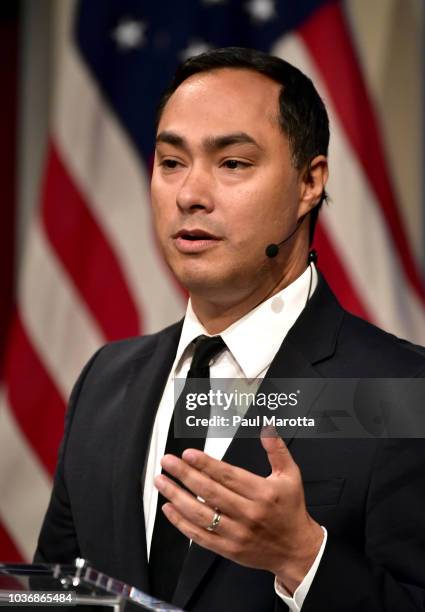 Representative Joaquin Castro speaks about 'Congress' Role in Trump Era Foreign Policy' at Harvard University Institute of Politics John F. Kennedy...