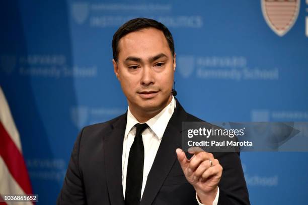 Representative Joaquin Castro speaks about 'Congress' Role in Trump Era Foreign Policy' at Harvard University Institute of Politics John F. Kennedy...