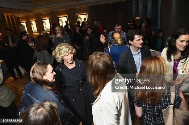 Jane Fonda attends the New York premiere of the HBO documentary film 'Jane Fonda In Five Acts' at the HBO Theater on September 20, 2018 in New York...