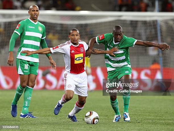 Granwald Scott from Ajax CT during the Absa Premiership match between Ajax Cape Town and Blomfontein Celtic at Cape Town Stadium on August 27: 2010...