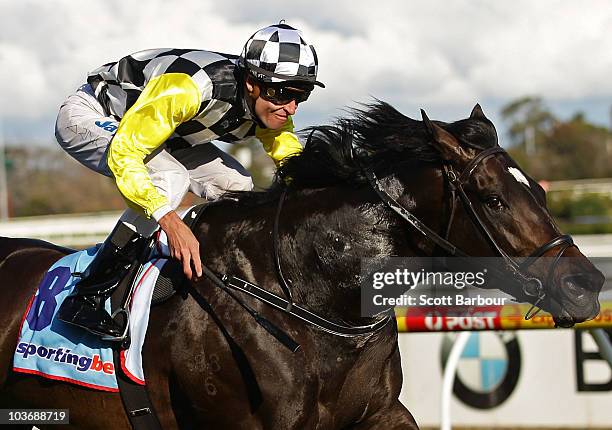 Jockey Steven Arnold rides So You Think to win race 6 the New Zealand Bloodstock Memsie Stakes during Memsie Stakes Day at Caulfield Racecourse on...