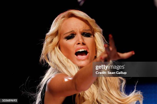 Singer Gina Lisa performs at The Dome 55 on August 27, 2010 in Hannover, Germany.