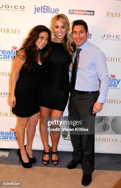 Founder of Live Loyal PR Jen Betts, TV personality Vienna Girardi and founder and president of Reality Cares Todd Michael Krim attend the Reality...