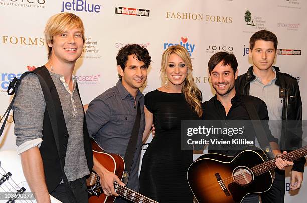 Personality Vienna Girardi and the band Honor Society attend the Reality Cares Cancer Benefit at the Luxe Hotel on August 27, 2010 in Los Angeles,...