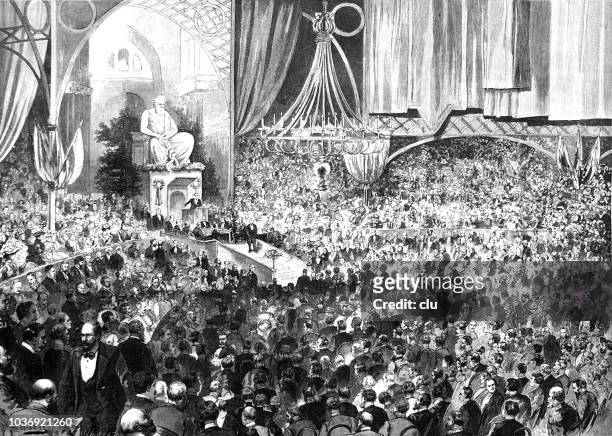 the ceremonial opening of the medical congress in berlin - 1890 - congress stock illustrations