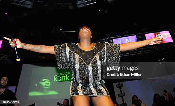 Singer Fantasia Barrino performs during the official release party for her new album, "Back to Me" at the Rain Nightclub inside the Palms Casino...