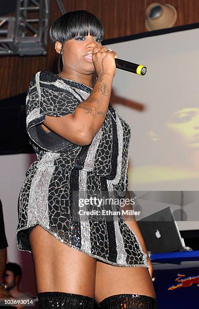 Singer Fantasia Barrino performs during the official release party for her new album, "Back to Me" at the Rain Nightclub inside the Palms Casino...