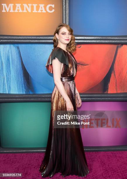 Emma Stone attends the 'Maniac' season 1 New York premiere at Center 415 on September 20, 2018 in New York City.