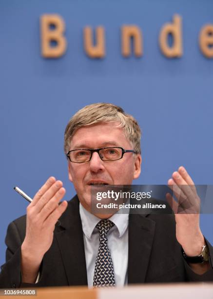 Hans-Peter Bartels, the military commissioner to the parliament presents his annual report at the federal press conference in Berlin, Germany, 24...