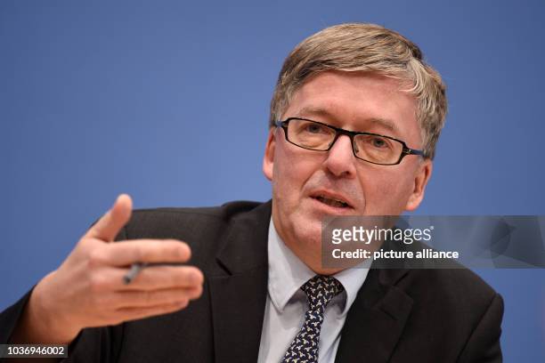 Hans-Peter Bartels, the military commissioner to the parliament presents his annual report at the federal press conference in Berlin, Germany, 24...