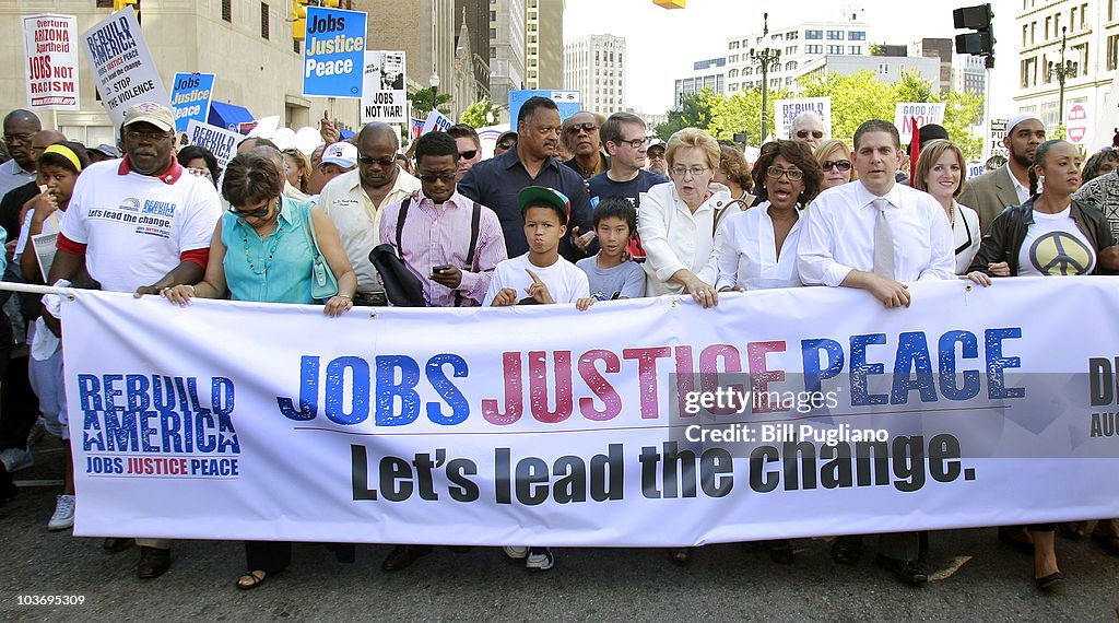 Jobs Peace And Justice March Commemorates MLK's "Walk To Freedom"