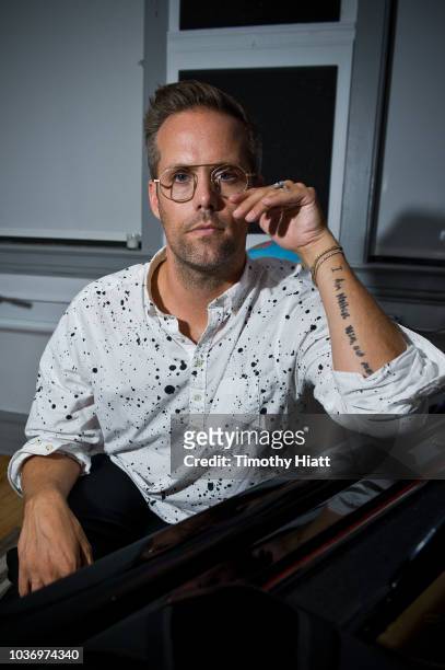 Justin Tranter poses for a portrait at the Justin Tranter Recording Studio ribbon cutting at The Chicago Academy For The Arts on September 20, 2018...
