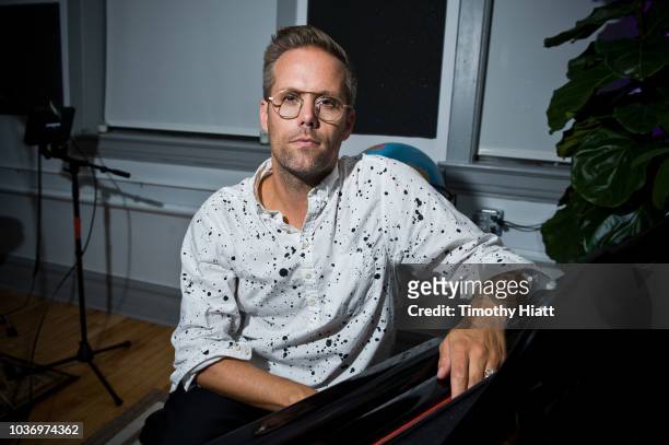 Justin Tranter poses for a portrait at the Justin Tranter Recording Studio ribbon cutting at The Chicago Academy For The Arts on September 20, 2018...