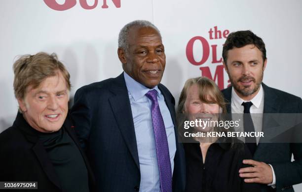 Actors Robert Redford, Danny Glover, Sissy Spacek and Casey Affleck attend the premiere of 'The old man and the gun' in New York City on September...