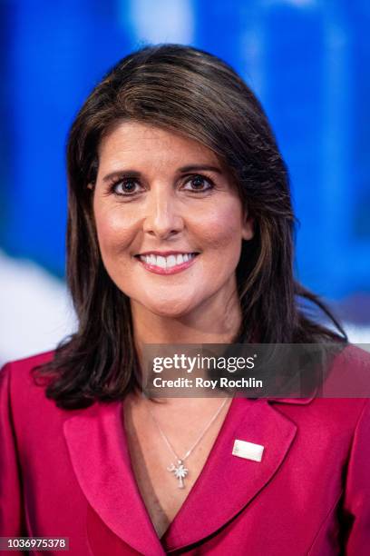 United States Ambassador to the United Nations Nikki Haley visits "The Story" With Martha MacCallum prior to the U.N. General Assembly at Fox News...