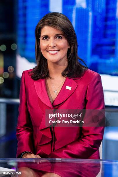 United States Ambassador to the United Nations Nikki Haley visits "The Story" With Martha MacCallum prior to the U.N. General Assembly at Fox News...
