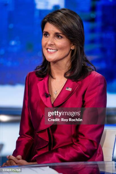 United States Ambassador to the United Nations Nikki Haley visits "The Story" With Martha MacCallum prior to the U.N. General Assembly at Fox News...