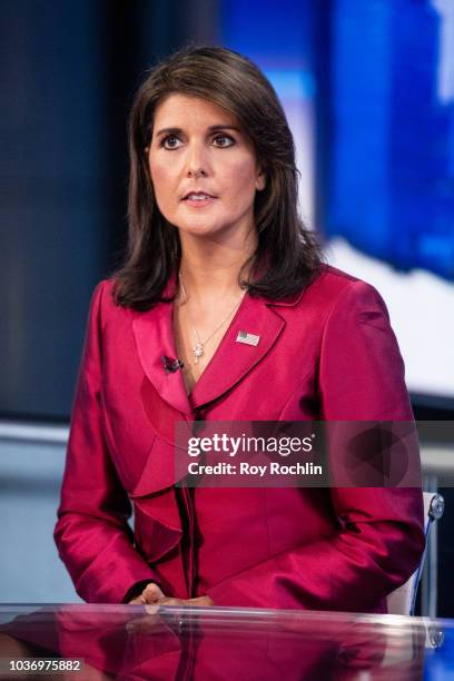 United States Ambassador to the United Nations Nikki Haley visits "The Story" With Martha MacCallum prior to the U.N. General Assembly at Fox News...