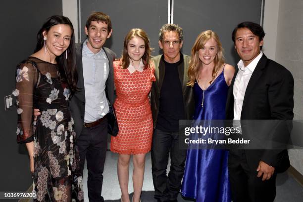 Free Solo Director and Producer Chai Vasarhelyi, Featured Free Soloist Alex Honnold, Ella Olivia Stiller, Actor and Comedian Ben Stiller, Free Solo...