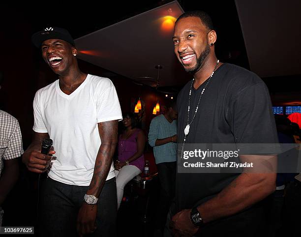 Al Harrington and Tracy McGrady attend the 2010 Celebrity Bowling Tournament & Party at Lucky Strike on August 27, 2010 in New York City.