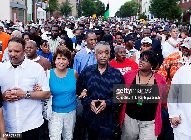 Marc Morial, former New Orleans mayor, Janet Murguia, president of La Raza, Rev. Al Sharpton, and Melanie Campbell, president and CEO of the National...