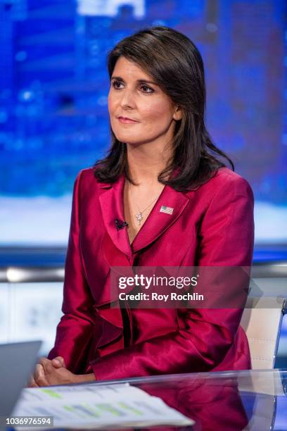 United States Ambassador to the United Nations Nikki Haley visits "The Story" With Martha MacCallum prior to the U.N. General Assembly at Fox News...