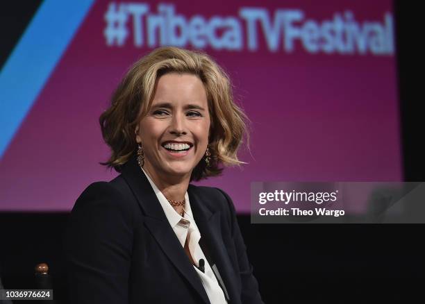 Tea Leoni speaks onstage at the "Madame Secretary" Season 5 Premiere at Spring Studios on September 20, 2018 in New York City.