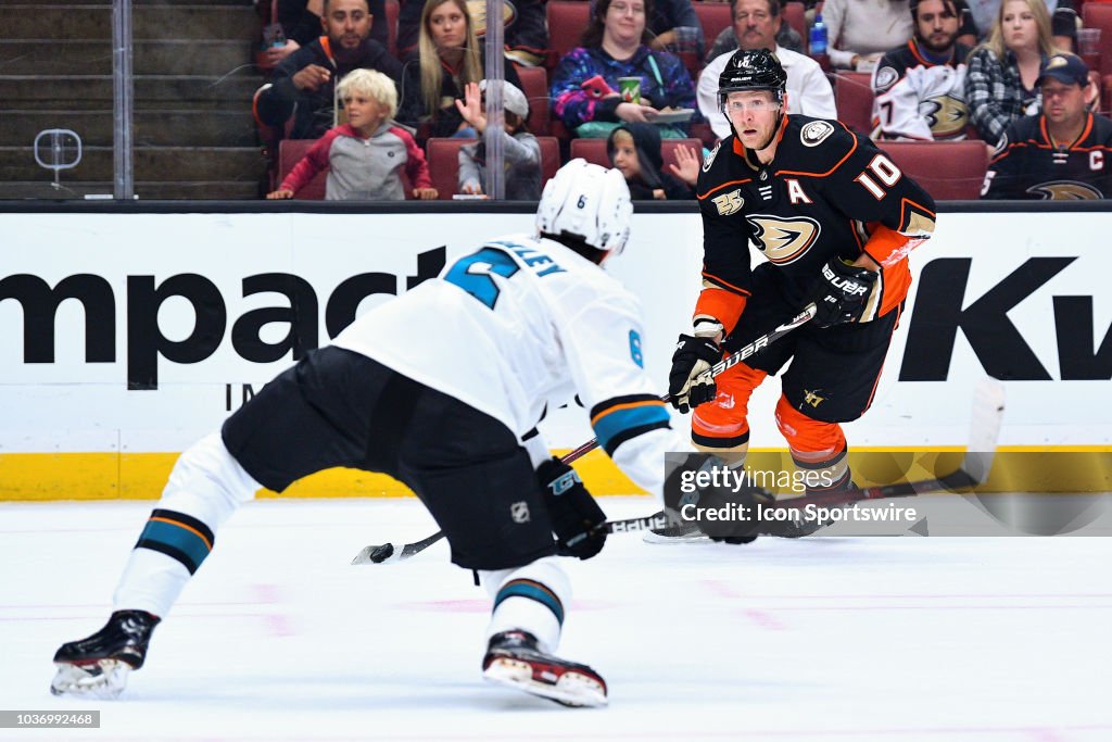NHL: SEP 20 Preseason - Sharks at Ducks