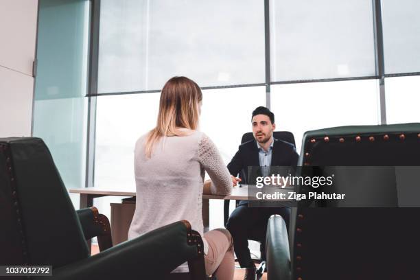 adult woman and layer taking about divorce - conflict office stock pictures, royalty-free photos & images