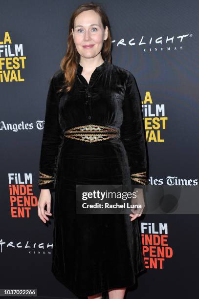 Film Festival Director Jennifer Cochis arrives at the 2018 LA Film Festival opening night premiere of "Echo In The Canyon" at John Anson Ford...