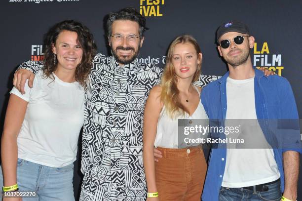 Camille Delprat, Raphael Gindre, Cyrielle Culacsy, Kevin Van Der Meiren arrive at the 2018 LA Film Festival opening night premiere of "Echo In The...