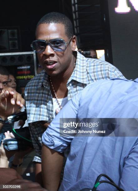 Jay-Z attends the 7th Annual Rock The Bells festival on Governors Island on August 28, 2010 in New York City.