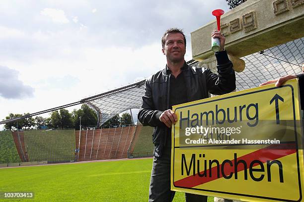 Lothar Matthaeus poses during the launch of the Day of Legends at the Olympic Stadium on August 29, 2010 in Munich, Germany. Five extreme sports...