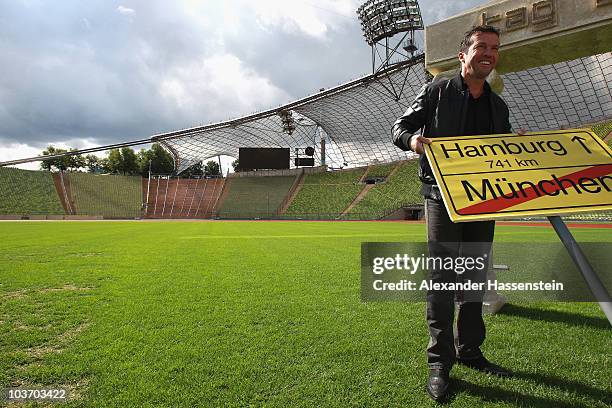 Lothar Matthaeus poses during the launch of the Day of Legends at the Olympic Stadium on August 29, 2010 in Munich, Germany. Five extreme sports...