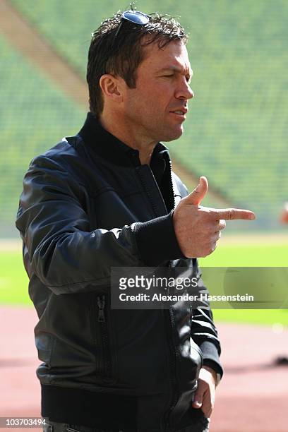 Lothar Matthaeus attends the launch of the Day of Legends at the Olympic Stadium on August 29, 2010 in Munich, Germany. Five extreme sports athlets...