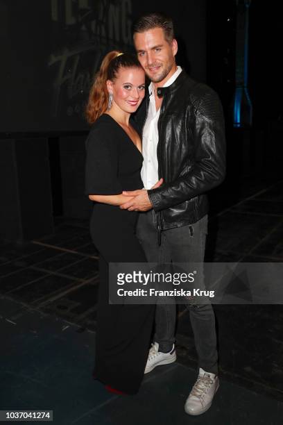 Nadja Scheiwiller and Alexander Klaws during the premiere of 'Flashdance - Das Musical' at Mehr! Theater on September 20, 2018 in Hamburg, Germany.