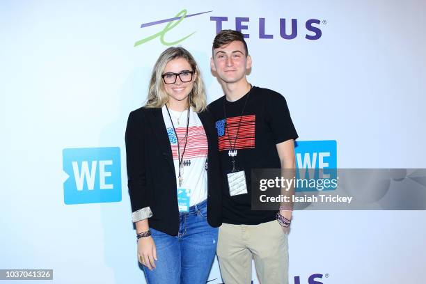 Delaney Tarr and Adam Alhanti arrive at WE Day Toronto on the WE Carpet at Scotiabank Arena on September 20, 2018 in Toronto, Canada.