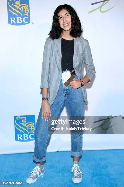 Asalah Youssef arrives at WE Day Toronto on the WE Carpet at Scotiabank Arena on September 20, 2018 in Toronto, Canada.