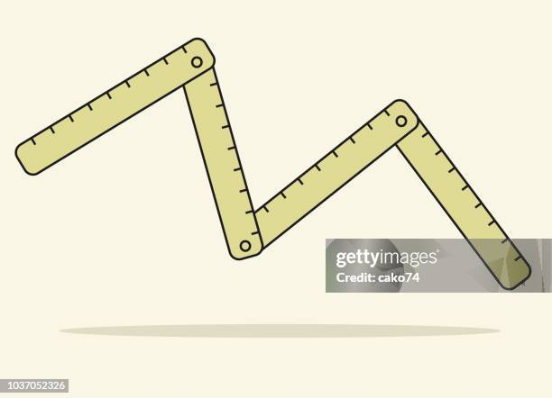 klappbare herrscher-vektor-illustration - lineal stock-grafiken, -clipart, -cartoons und -symbole