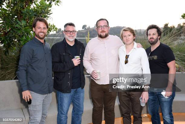 Aaron Lieberman, Matt Burke, Ben Brawn and Shawn Bailey attend 2018 LA Film Festival - Opening Night Premiere Of "Echo In The Canyon" - Pre-Reception...