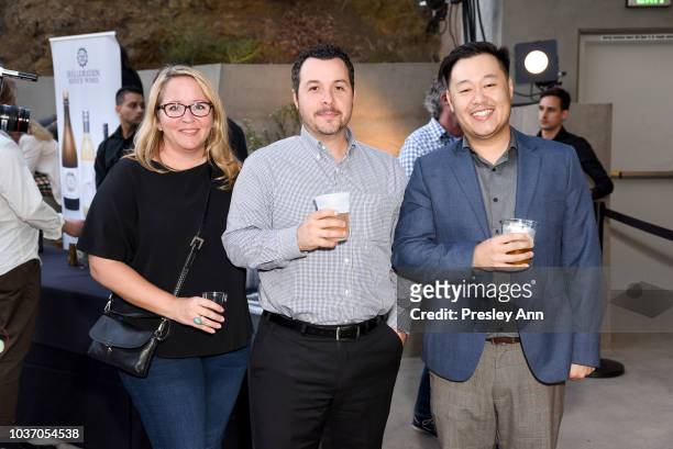 Kristen Santosuosso, Matt Catone and Jonathan Chang attend 2018 LA Film Festival - Opening Night Premiere Of "Echo In The Canyon" - Pre-Reception at...